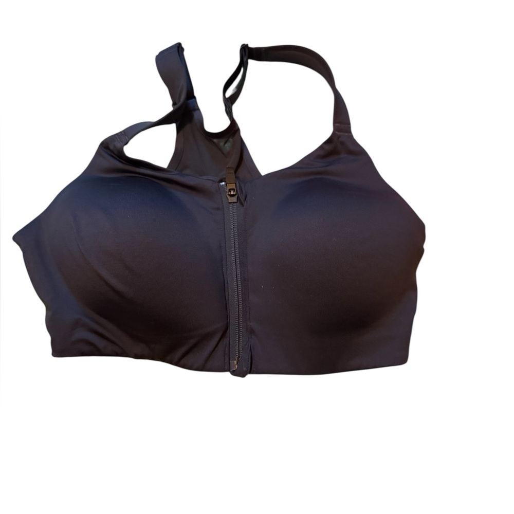 Calia Women's Go All Out Zip Front Sports Bra slate gray 34DD